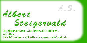 albert steigervald business card